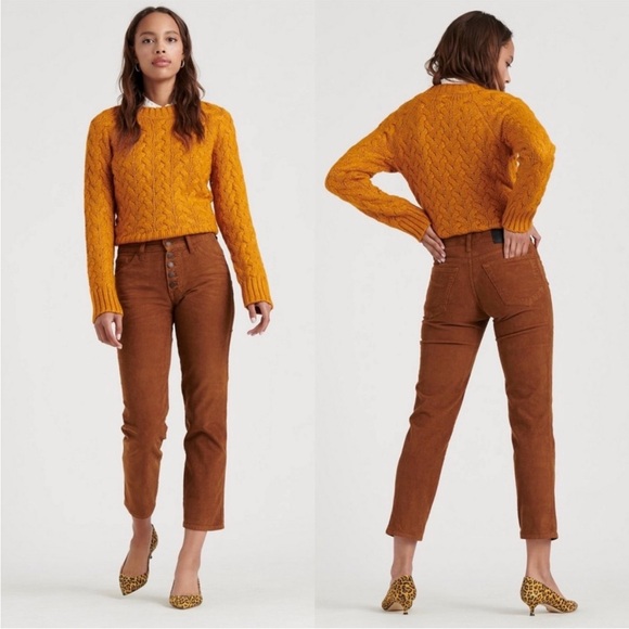 Lucky Brand Mid Rise Authentic Straight Crop Corduroy Jean Size 4 - Picture 2 of 10